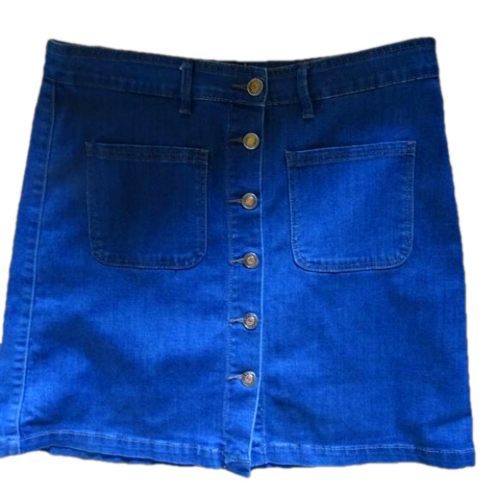 TWELVE BY ONTWELFTH  BUTTON UP JEAN SKIRT